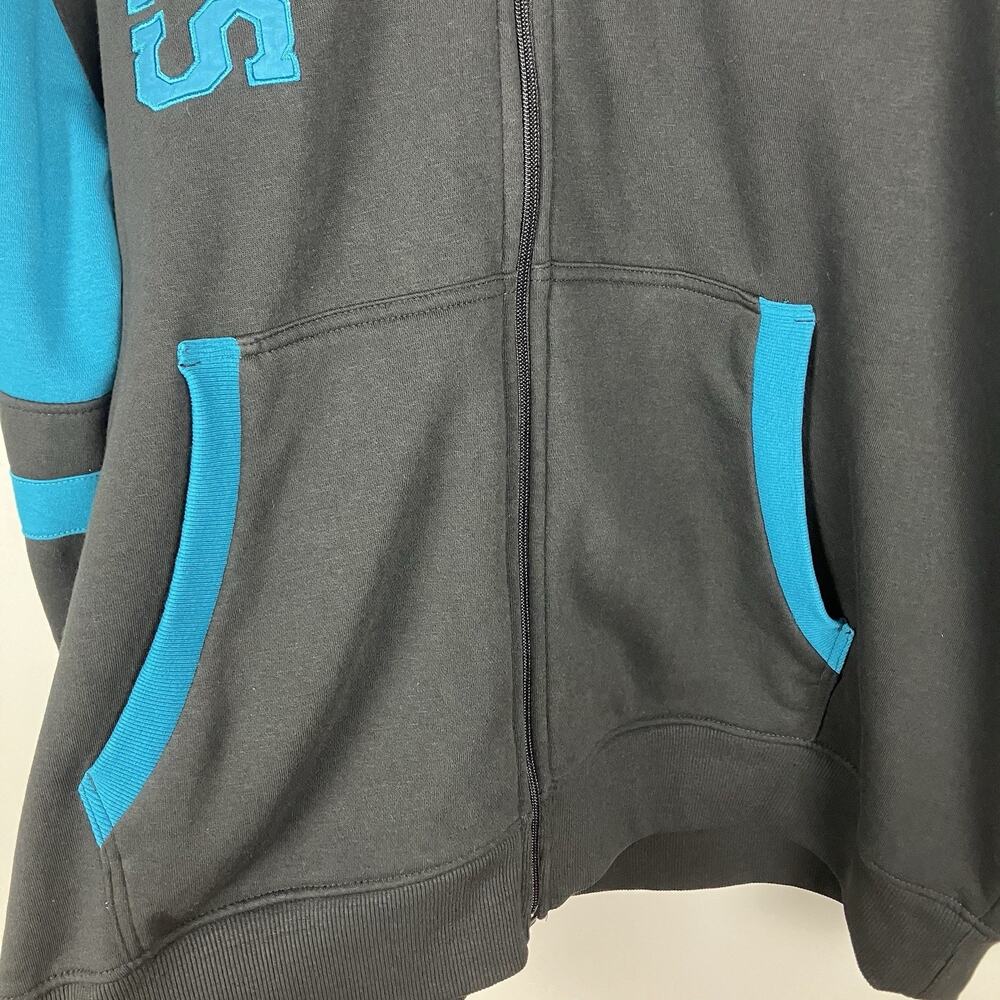 Jacksonville Jaguars Full Zip Hoodie Mens 3XL NFL Embroidered Black Teal - Picture 8 of 14